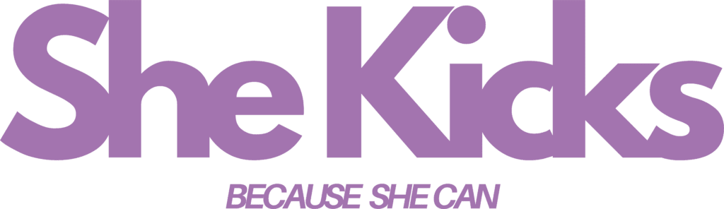 She Kicks lilac Logo Black because she can DTF transfer